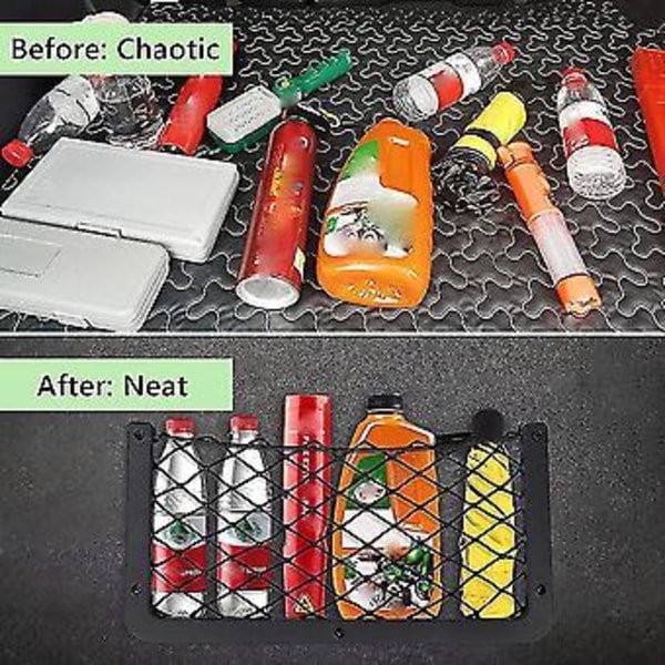 Bil Oppbevaringsnett Veske Båt Mesh Nett Holder Bil Lomme Organizer Nett Bil Mesh Innrammet Nettlomme, 14 X
