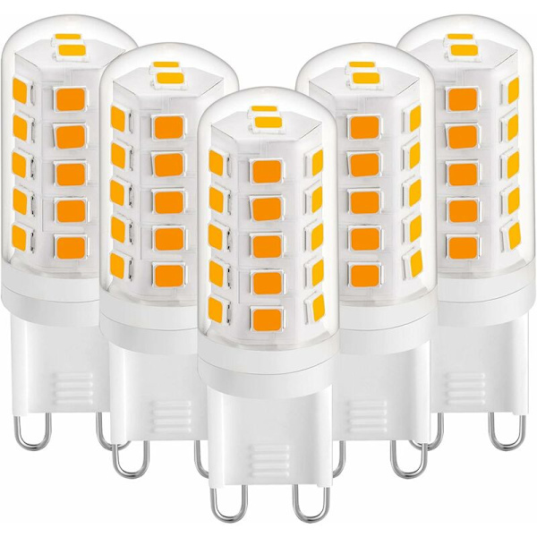 G9 LED-lampa 3W Varmvitt 2700K, G9 LED-lampor 420LM, motsvarande 28W 40W halogenlampa, G9 LED-majslampor för skrivbordslampa, Anti-F