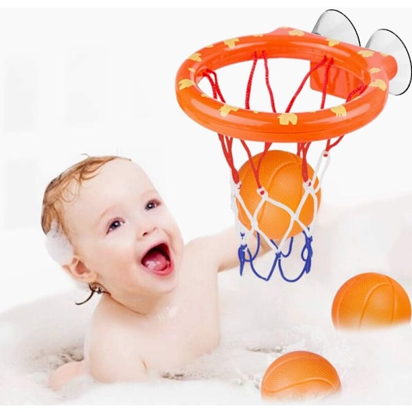 Baby Water Toys Bath Toy Ball Tub Toy Basketball Stand Toy Gift for Kids Toy Basketball Set 3 Balls