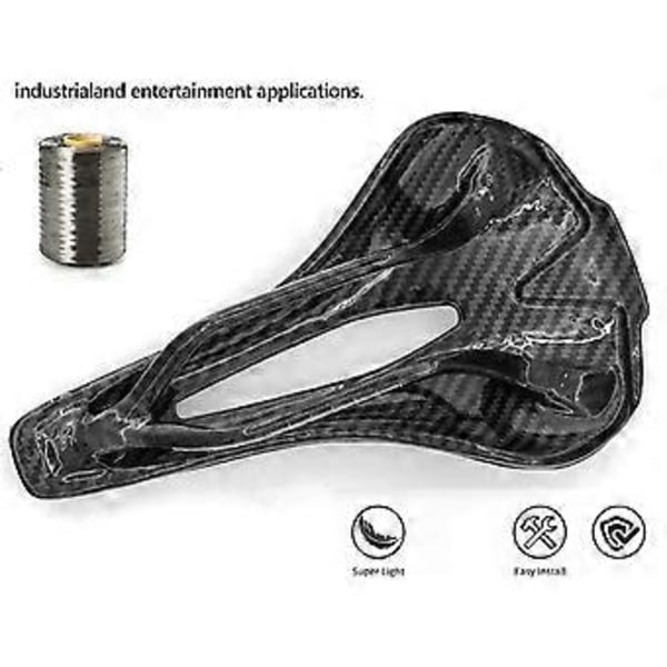 Ultralet Fuld Carbon Fiber Cykelsæde Mountain Road Cykelsadel Læder Hul Cykelsæde