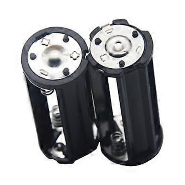 Lommelygte Lampe Adapter til Case Konverter 2 stk. Batteriholder Sort Cylindrisk AAA Plastik Batteriholder Adapter til