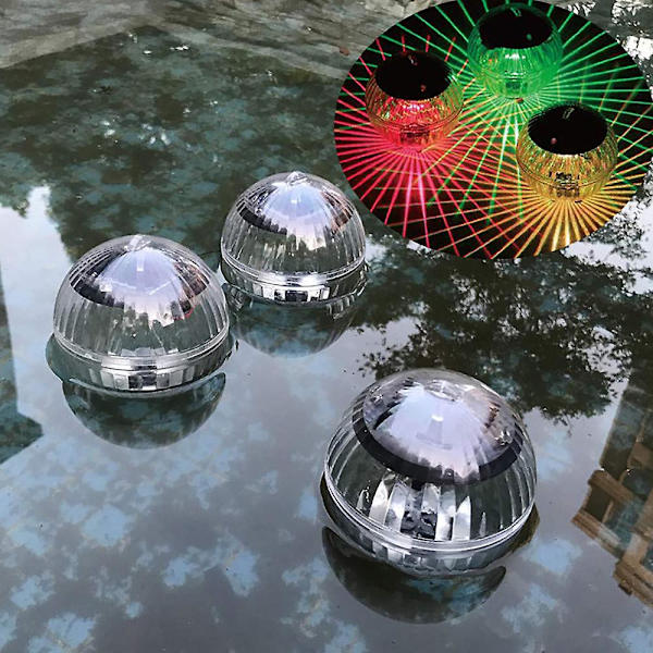 2 st flytande poollampor solbatteridrivna blommor uppblåsbara vattentäta glödlampa, utomhus poolboll lampa färgglad växlande LED-natt
