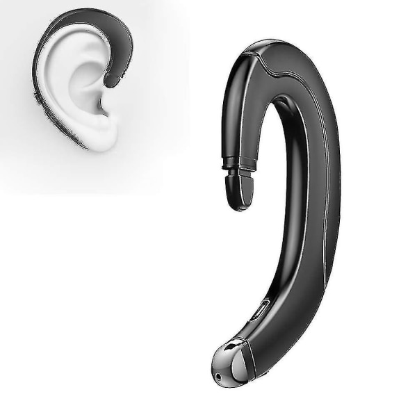 Ægte trådløs Bluetooth usynlig enkelt øretelefon med mikrofon støjreduktion Vandtæt ørekrog uden øreprop Sportsheadset til mobiltelefon