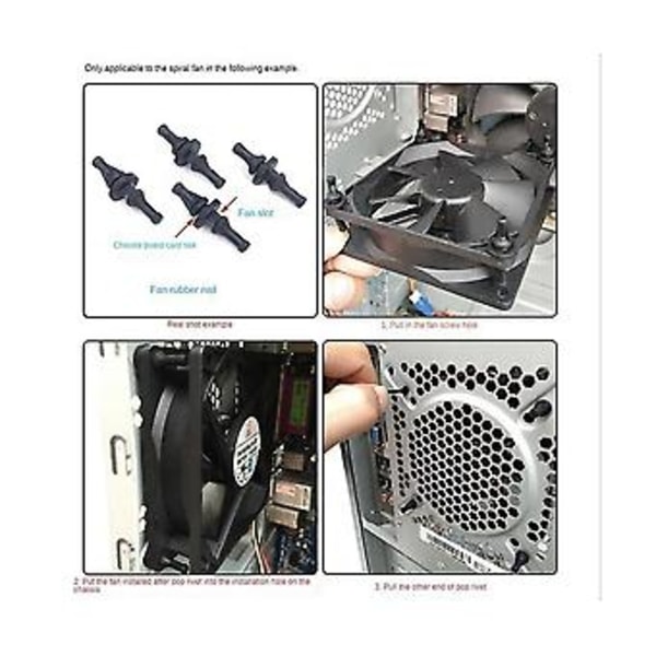 50st Datorkomponenter PC-fläkt Monteringsstift Anti-ljud Vibrationsdämpande Gummiskruvar Anti-vibration