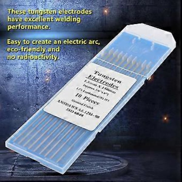 10st WL15 Lantan Volfram TIG Elektroder för Stål Metall Legering Svetsning (1.6mm*150mm)