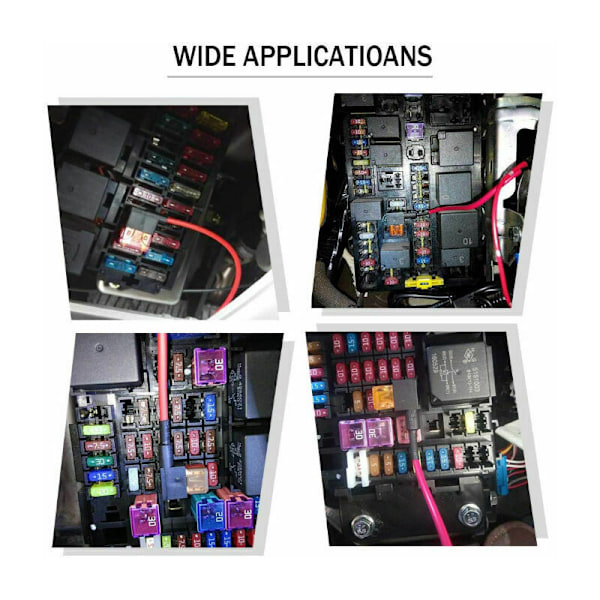 4 stk 12V 24V Mikro 2 Sikringsholder, Bladsikringholder Adapter, med 6 stk 5A 10A 15A Bladsikring og 1 stk Sikringstrekker