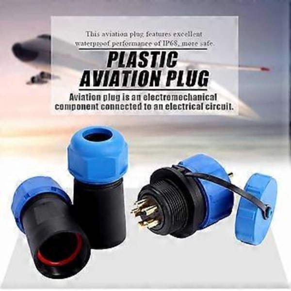 SP21 IP68 5-pinners Vanntett Plast Aviation Plugg Sokkel Kabel Inline Kobling (5-pinners)