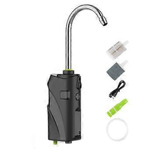 3 i 1 Utomhus Fiske Syresättning Luftpump USB Intelligent Sensor Vatten Syrepump Portabel Smart LED-Lampa - Svart