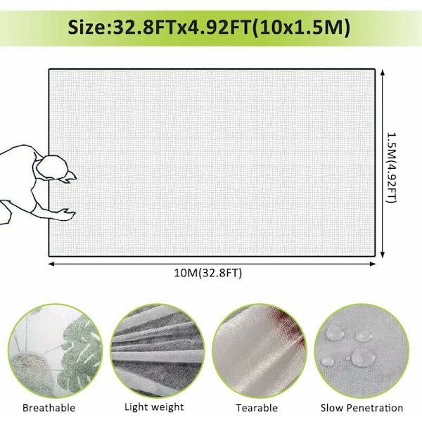 Antifrysdug til planter, frostbeskyttelse lavet af plantebaseret non-woven stof, vinterplanteisolering og kuldebestandigt dækdug 17g