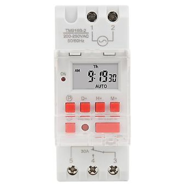 TM919B-2 200-250V AC 30A LCD n n7 päivän ohjelmoitavat digitaaliset ajastinkytkimet