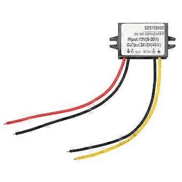 DC til DC Opptrappingsmodul IP67 Vanntett PP Hus Boost Spenningsomformer Modul 12V 9-20V til 24V 2A