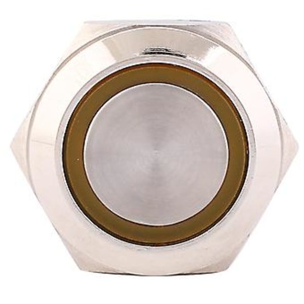 2 kpl 12~24VDC 19mm itselukittuva painonappikytkin 1NO 4PIN metallinen painonappikytkin (keltainen)