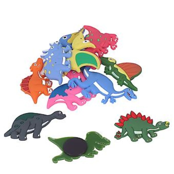 Kylskåpsmagneter Dinosaurier: Söta 3D Silikonmönster, Starka Magneter för Köket, 12 st