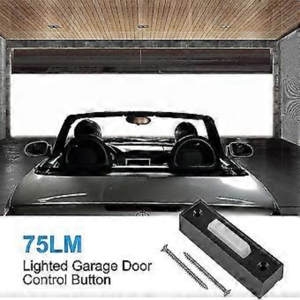 2 st Universal Garageportöppnare Väggmonterad Tryckknapp Svart Finish Med