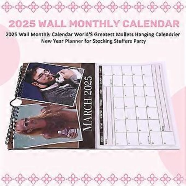 2025 Väggkalender Månadsvis Världens Bästa Mullets Hängande Kalender Nyårsplanerare för Julstrumpor