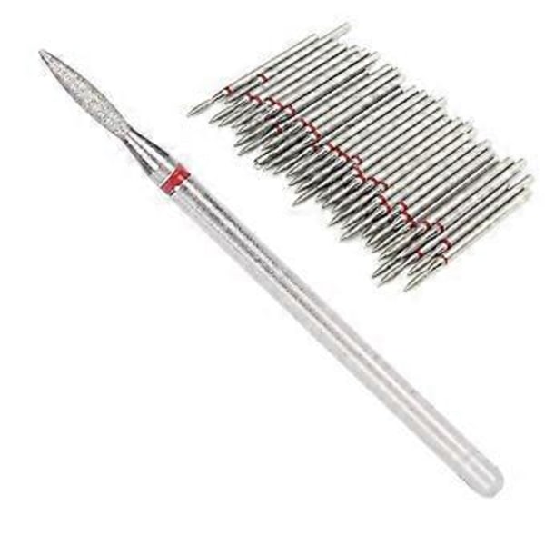 50 stk. Profesjonell Neglepoleringsslipehode Neglebor Bits Manikyrverktøy Tilbehør F‑1,8 mm / 0,1 tommer