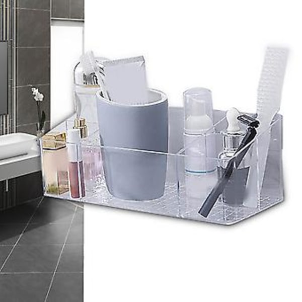 Opbevaringsboks Makeup Organizer Kosmetik Badeværelse Væghængt Etui Smykkeskrin (Transparent)