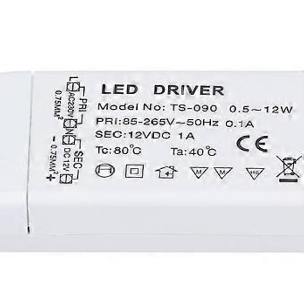 LED-virtalähde IP67 vedenpitävä LED-valomuuntaja sisä- ja ulkokäyttöön 85–265 V:n sisääntulolla