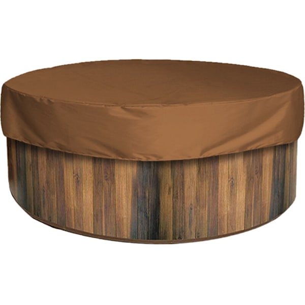 Round Swimming Pool Cover Swimming Pool Solar Cover, Uv Protection And Waterproof Spa Protective Cover, Outdoor Spa Bathtub-Brown 210x30cm