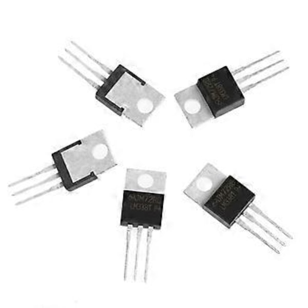 5 stk. LM338T LM338 TO-220 IC Høj Strøm Justerbar Integreret Spændingsregulator