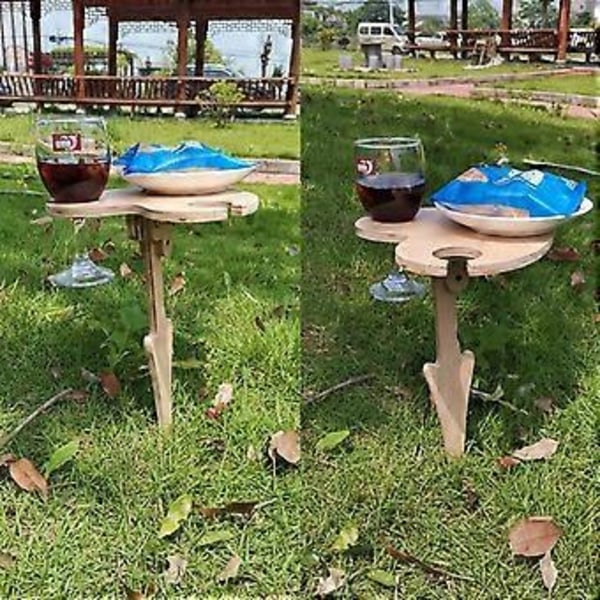 Bärbart Strandbord för Sand och Gräs Utomhus Vinställ Bärbart Kaffebord