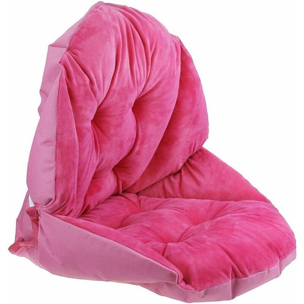 Stolsdyna med ryggstöd Sitskal Stolsfåtölj Mjuk Sammet Vattentät Elastisk för Trädgård Halmstol Rattan Stol 40x48 cm rosa röd-DENUOTOP