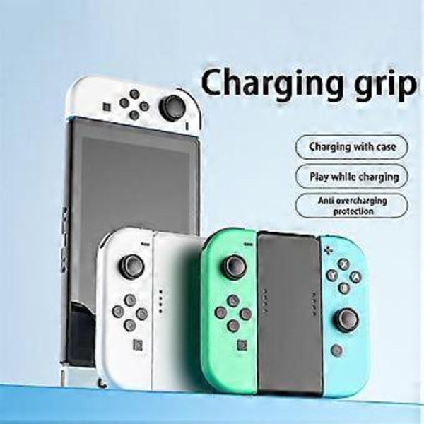 Laddningsgrepp för Switch Joycon med laddningsindikator, rektangelformad laddningsdocka, laddningsstation för handkontroller, vit