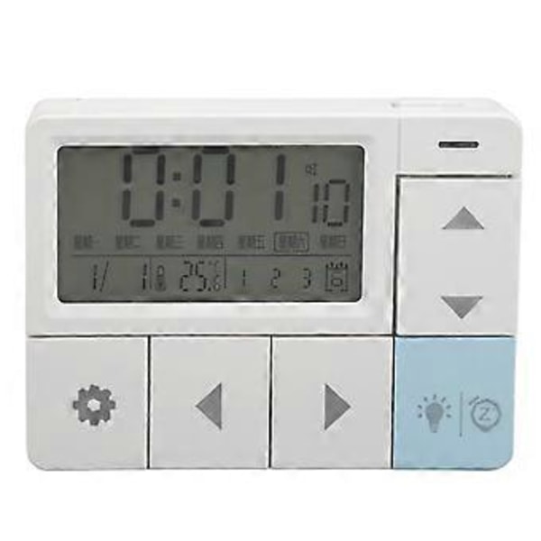 Digital Väckarklocka 12 24H Tid Datum Vecka Temperaturvisning LED Elektronisk Klocka för Vardagsrum Sovrum Kontor Vit