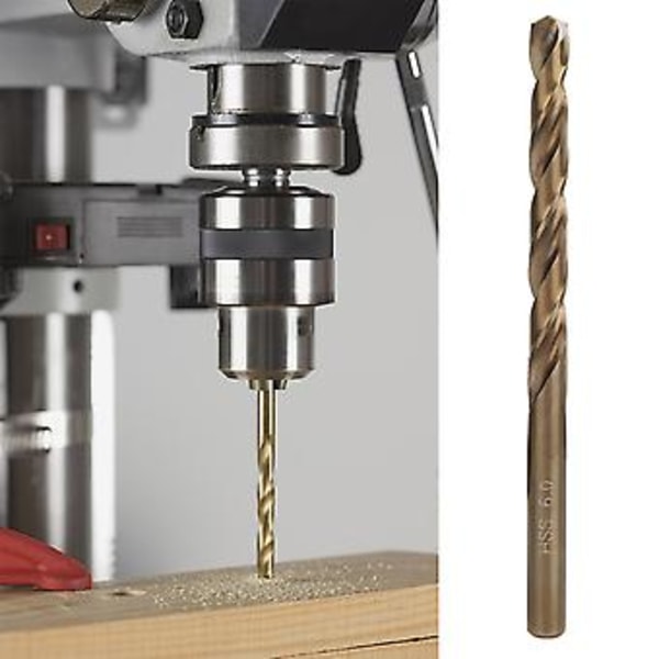 10 st. /förpackning Höghastighetsstål Borr Borrverktyg för Rostfritt Stål Aluminium Trä 6.0mm
