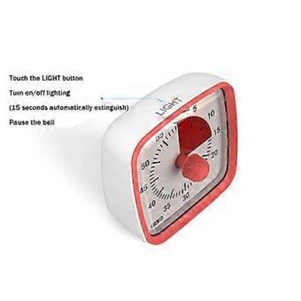 60-Minutters Timer, Klasserums Timer, Nedtællingstimer til Børn og Voksne, Tidsstyringsværktøj til Undervisning Grå