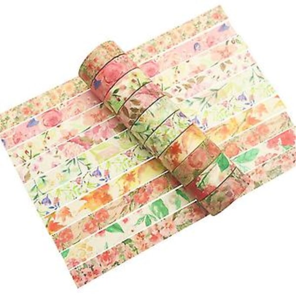20 Rullaa Kukka Washi Teippi Set 15mm Teippi Askarteluun Koristeteippi (4-d-1)