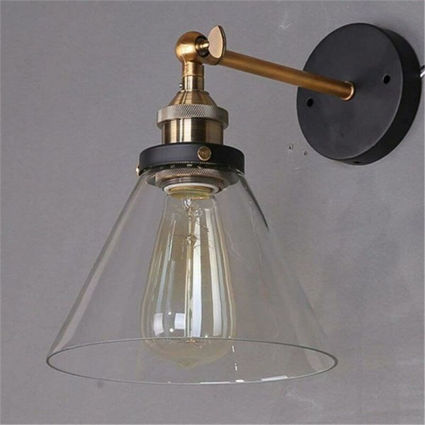 Vintage Retro Industrial Glass Wall Lamp E27 DIY Wall Lighting for Kitchen Dining Room Living Room Kids Room Restaurant [Energy Class A ++] [Energy