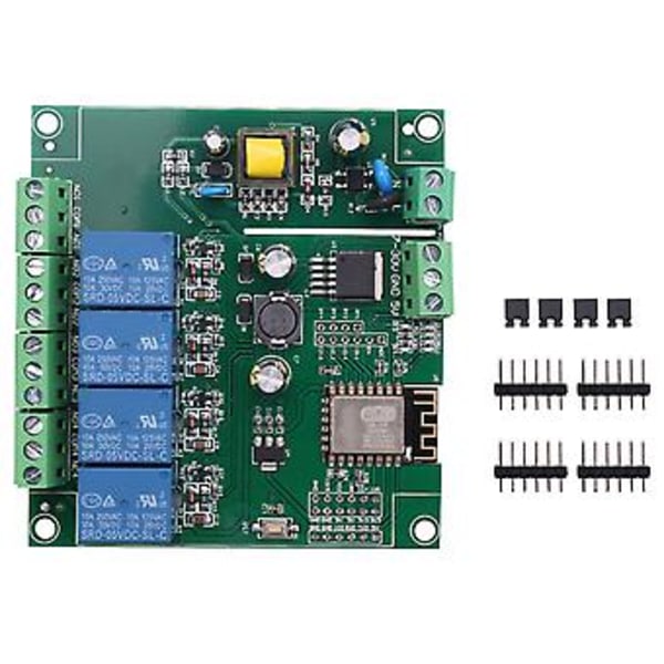 Esp8266 Esp-12f Wifi Relämodul 4chl Ac90-250v/7-30v/5v Relä S För Ide Ho