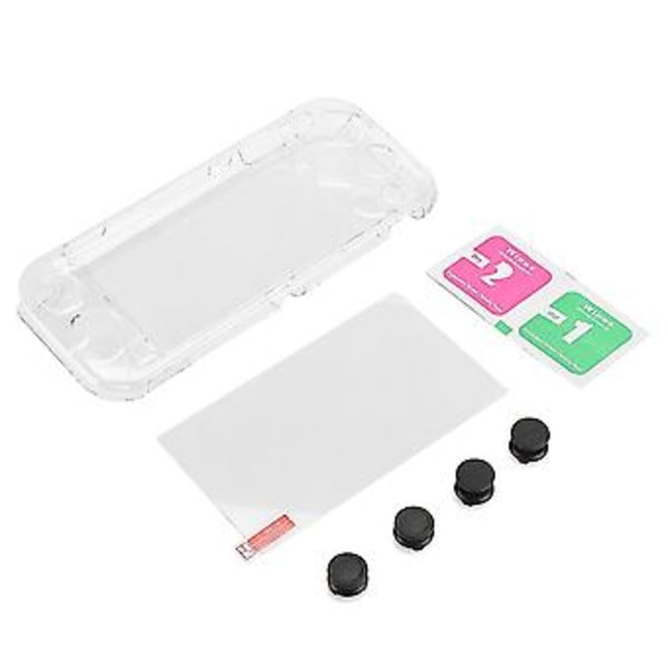 3 IN 1 Set Pelikoneen Suojakotelo Läpinäkyvä Anti-Fall Rocker-suojuksella ja Karkaistulla Lasilla Switch Litelle