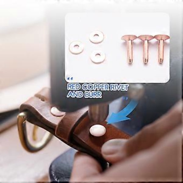50 Set Kopparnitar och Brickor, Läderbälte Plånböcker, Kopparnitar i Läder, Läder DIY Hantverksmaterial (9/16 Tum)