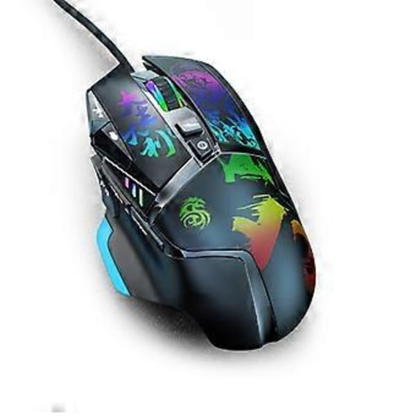 RGB Gaming Mus Ledningsført Ergonomisk Computermus med Chroma Baggrundsbelyst 6400DPI Justerbar USB PC Mus til Windows Spil