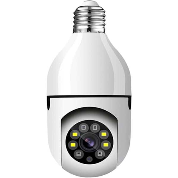 E27-glödlampa kamera, 1080P trådlös PTZ-säkerhetskamera med E27-glödlampsanslutning, 360 graders panorama, automatisk rörelsespårning, nattseende, tvåvägsljud