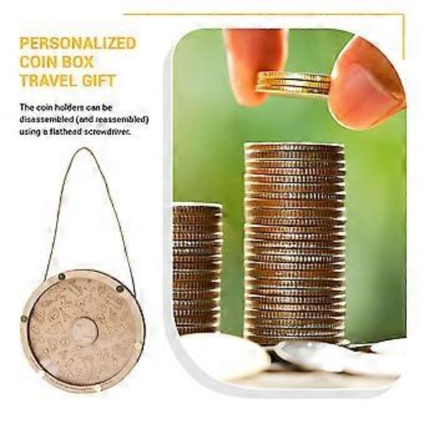 Personlig Myntbox Resepresent Diskar för Lek med Mynt som Glider Nedåt Transparent Myntbox B