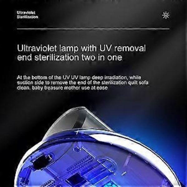 Sengemadras Støvmide Renser 4KPa Håndholdt Trådløs Støvsuger Højfrekvent Dobbelt Slag, Med UV-Dræbende Lampe Grøn
