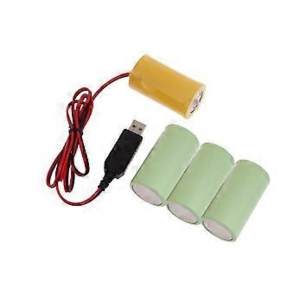 LR20 D Batterieliminator USB Strömkabel Sladd 6V D Batterielimineringslinje