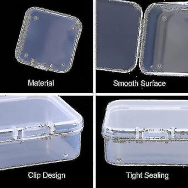 40-pack Klar Plast Pärlor Förvaringsbehållare Låda Med Gångjärnslock För Små Föremål, Diamant, B