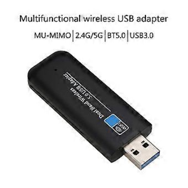 Langaton 1200Mbps USB wifi -sovitin MU-5300 Dual Band 2.4GHz 5.8GHz WiFi Antenni PC Mini Tietokone Verkkokortti Vastaanotin