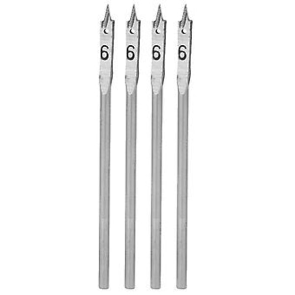4 st Platt Träborr Set Spadborr Träbearbetning Hålsåg Borrverktyg 6mm