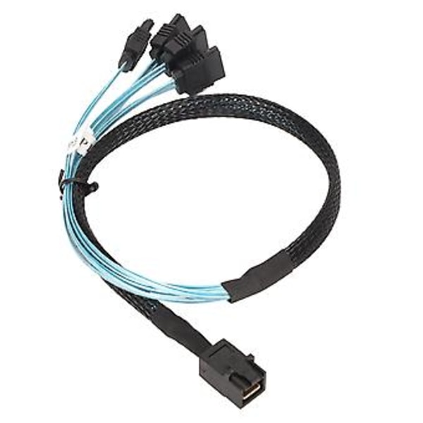 12GBPS Mini SAS HD SFF 8643 til 4 SATA 3.0 Kabel PVC Dobbel Kanal 7P Server Harddisk Array Data Linje 1m / 3.3ft