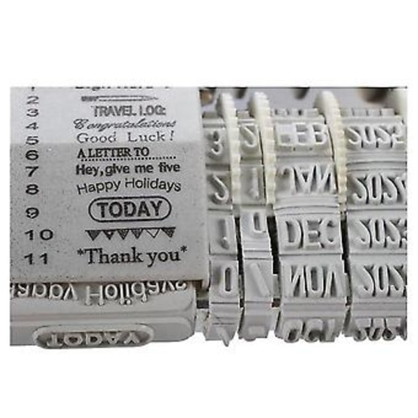 DIY Ord og Dato Hjul Gummi Dato Roller Stempel Skrivesaker