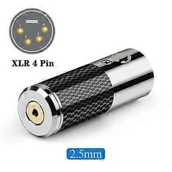 DAC-dekoder 4-stifts XLR-kontakt till 3,5 2,5 4,4 mm Jack-kontakt Ljudadapter Hane Hona Omvandlare Kolfiberskal 2,5 mm