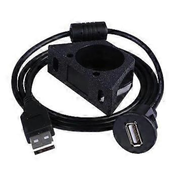 1m Sokkelkabel Usb2.0 Bilmontering Hann til Hunn Skjøteledning Dashbordpanel Firkantet Audio L