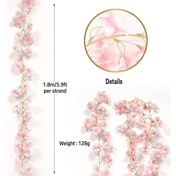 Falska körsbärsblommor, konstgjorda sidenkörsbärsblommor Sakura Vine Present