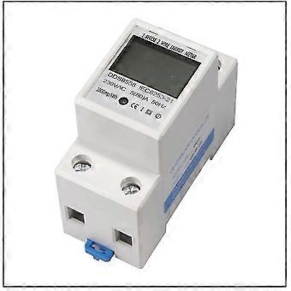 Din-skena Kwh-mätare 1-fas 2-tråds Lcd Digital Display Förbrukningsenergi Elektrisk Kwh-räknare Ac110
