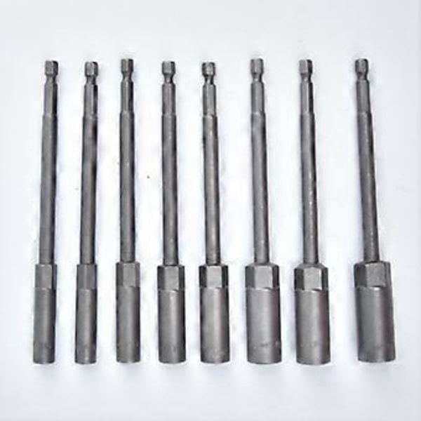 Slagdrill Bar Skiftenøkkel Forlenger 8 stk. Sokkeladaptersett 8 stk. Muttertrekker Lang Metrisk 150 mm 1/4 Tomme